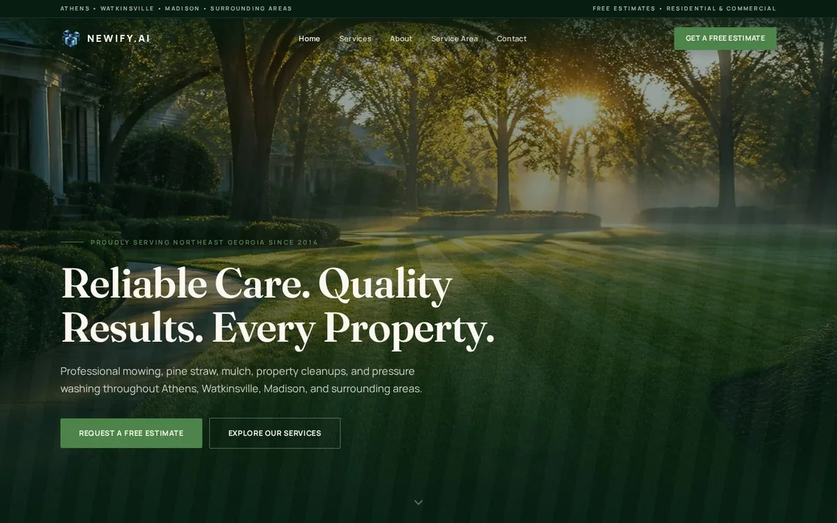 Athens & Madison Lawn Care website