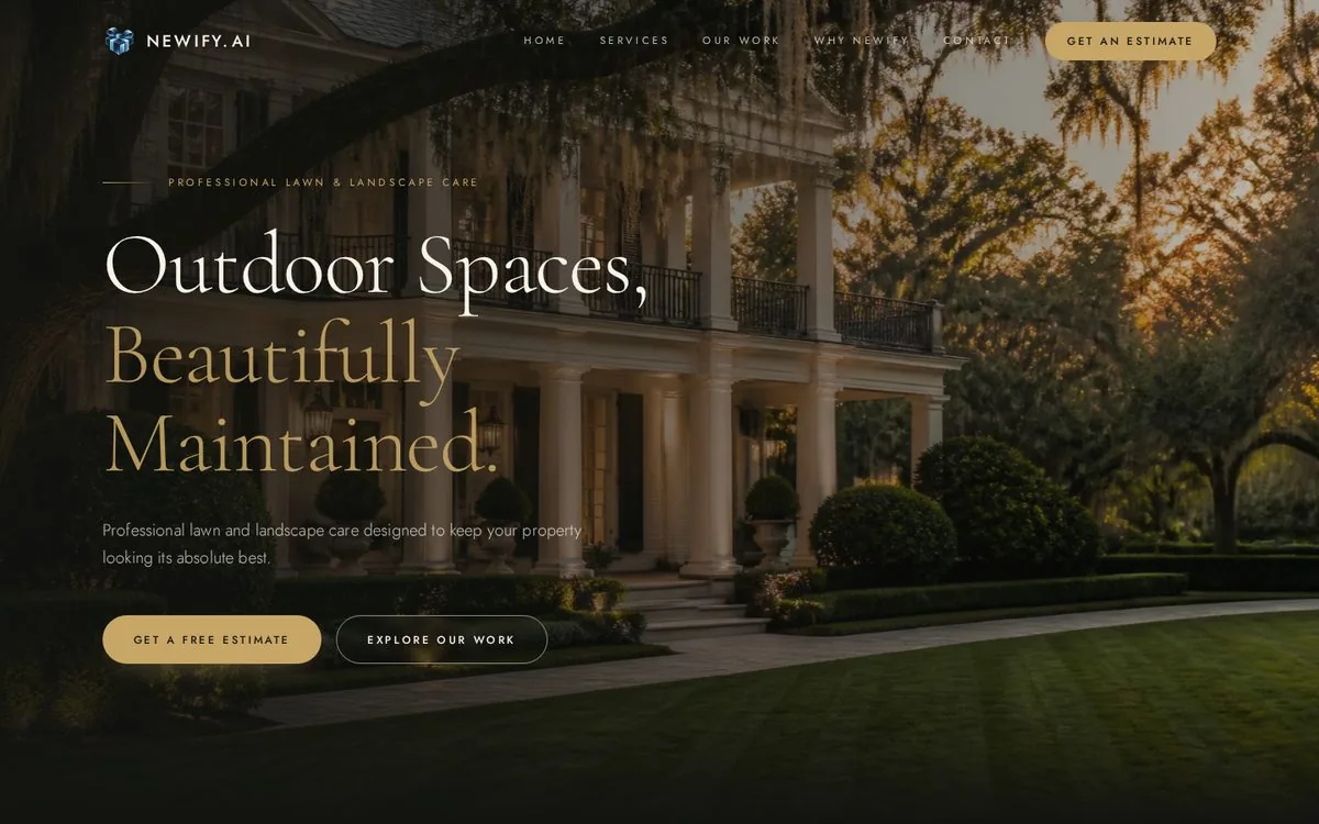 Outdoor Spaces, Beautifully Maintained website