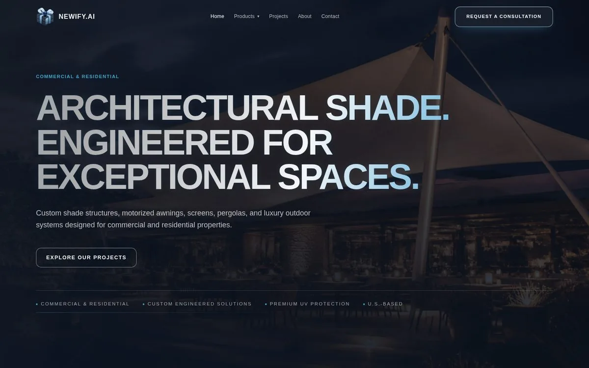 Architectural Shade Structures website