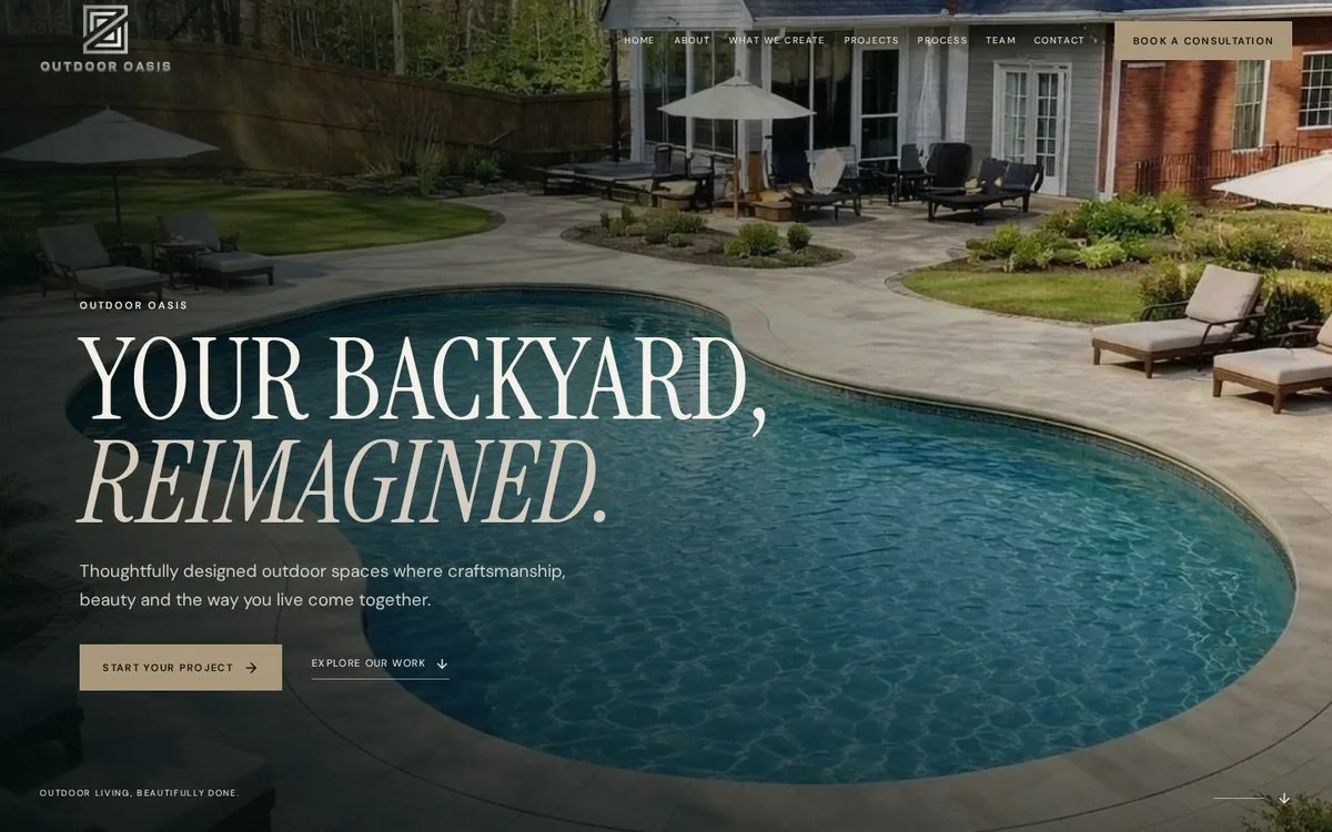 Outdoor Oasis website