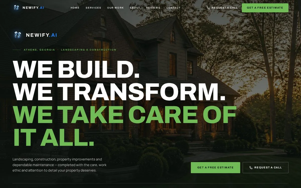 Rios Construction & Landscaping website